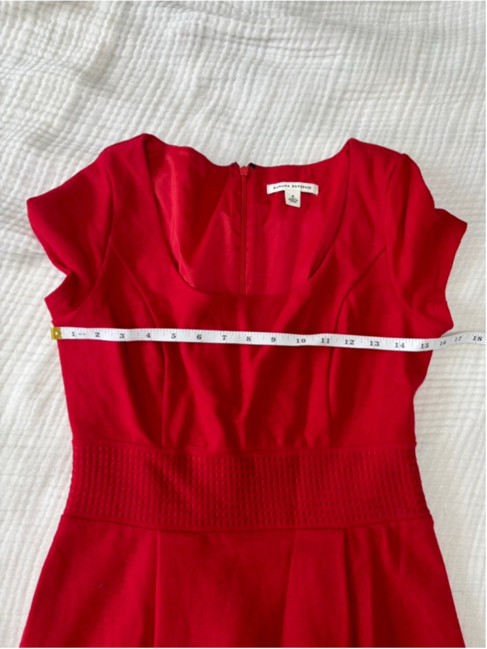 Women's Banana Republic Red Short Sleeve Dress Size 4 Wool - Picture 7 of 10